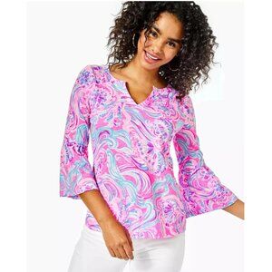 Lilly Pulitzer Tosha Blouse Top Printed Beach XS